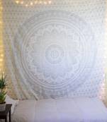 Indan 100% Cotton Queen Size Silver Ombre Tapestry