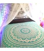 Indan 100% Cotton Queen Size Green Ombre Tapestry