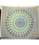 Indan 100% Cotton Queen Size Yellow Feather Mandala Tapestry