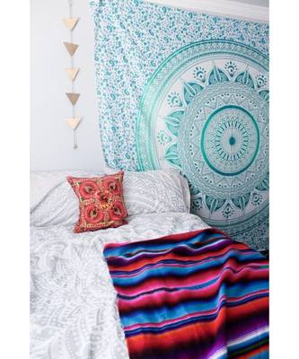 Indan 100% Cotton Queen Size Green Ombre Tapestry 1