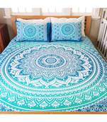 Indan 100% Cotton Queen Size Green Ombre Tapestry