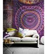 Indan 100% Cotton Queen Size Pink Spoon Mandala Tapestry