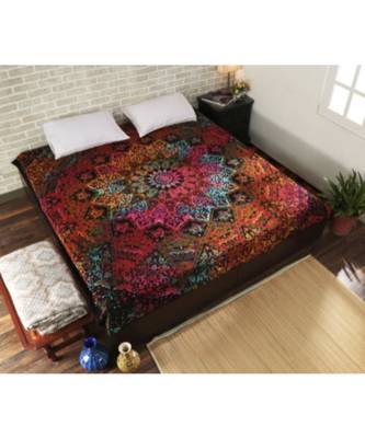 Indan 100% Cotton Queen Size Multi Star Mandala Tapestry 1