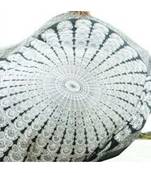 Indan 100% Cotton Queen Size Black and White Peacock Feather Mandala Tapestry