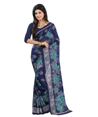 Combo of 2 Multicolor Poly Georgette Printed Women's Saree 5
