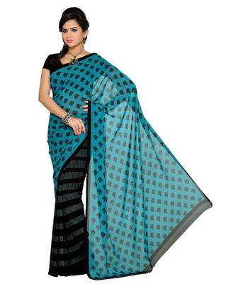 Combo of 2 Multicolor Poly Georgette Printed Women's Saree 2