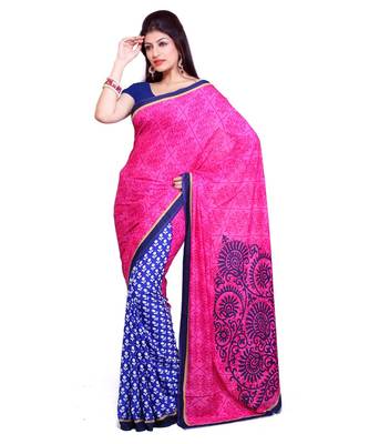 Combo of 3 Multicolor Poly Georgette Printed Women's Saree 2