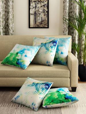 Multicoloured Set of 5 12" x 12" Square Geometric Cushion Covers 1