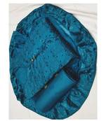 Women's Royal Blue Cotton Embroidered Dress Material With Dupatta