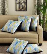 Blue Set of 5 Chevron Print 12'' x 12'' Square Cushion Covers