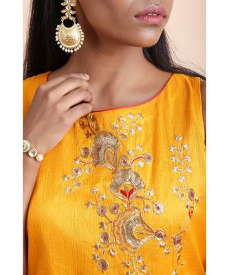 Yellow Embroidered Kurta Set 2