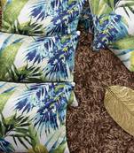 White & Green Set of 5 Floral Square Cushion Covers