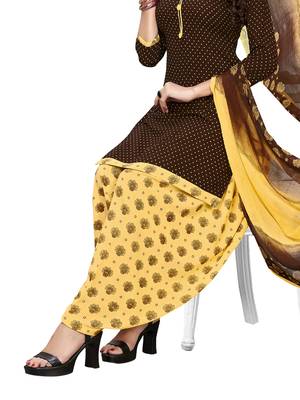 Brown printed crepe salwar 3
