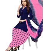 Navy-Blue Printed Crepe Salwar