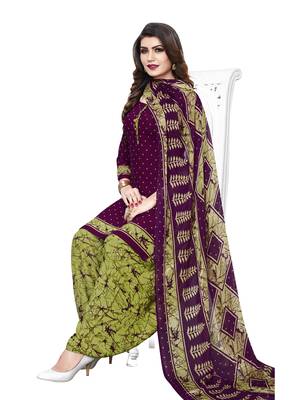 Purple Printed Crepe Salwar 1
