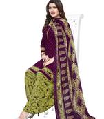 Purple Printed Crepe Salwar