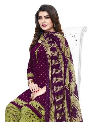 Purple Printed Crepe Salwar 2