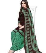 Brown Printed Crepe Salwar