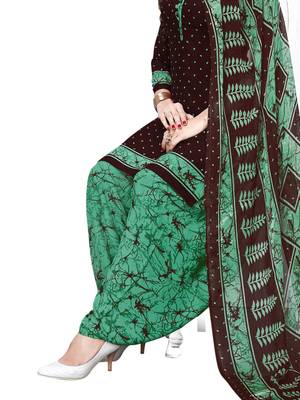 Brown Printed Crepe Salwar 3