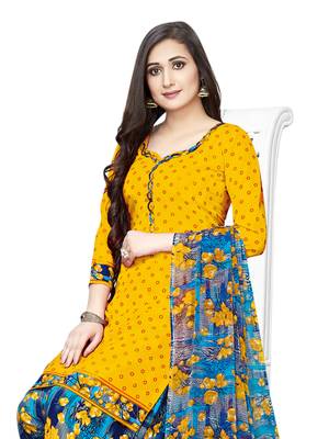Yellow Printed Crepe Salwar 2