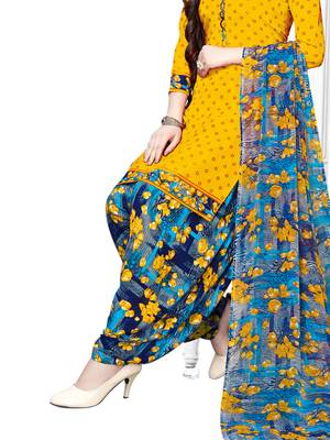 Yellow Printed Crepe Salwar 3