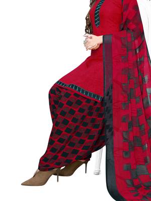 Red printed crepe salwar 3
