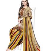 Beige Printed Crepe Salwar