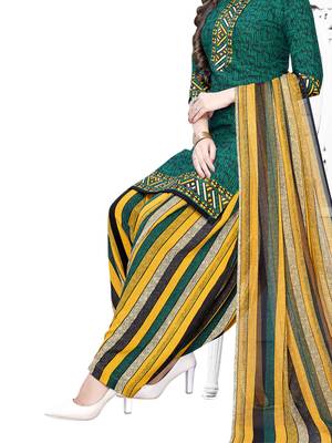 Green Printed Crepe Salwar 3