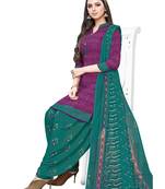 Purple printed crepe salwar