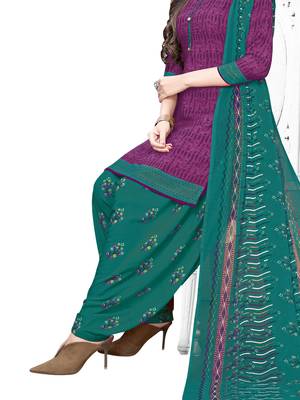 Purple printed crepe salwar 3