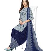 Grey Printed Crepe Salwar