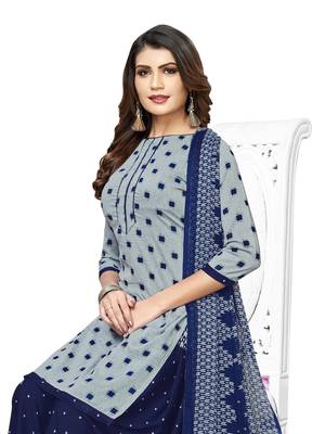 Grey Printed Crepe Salwar 2