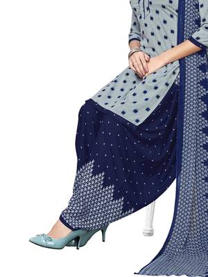 Grey Printed Crepe Salwar 3