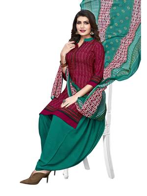 Maroon printed crepe salwar 1