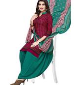 Maroon printed crepe salwar