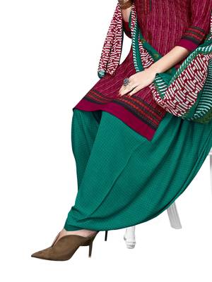 Maroon printed crepe salwar 3