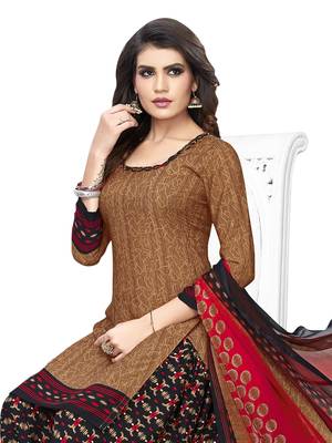 Brown printed crepe salwar 2
