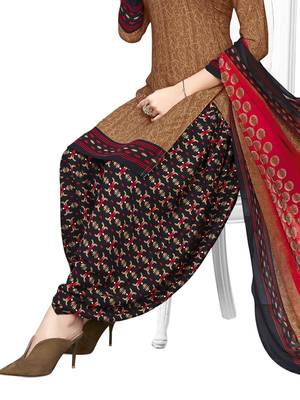Brown printed crepe salwar 3