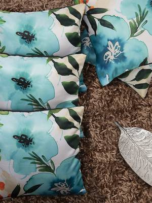 Multicoloured Set of 5 Floral Square Cushion Covers 1