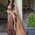 Beige woven banarasi silk saree with blouse