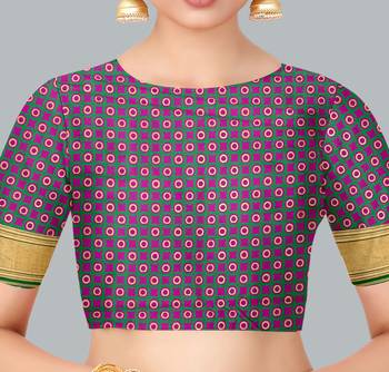 Multicolor woven banarasi silk saree with blouse 4