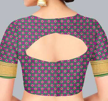 Multicolor woven banarasi silk saree with blouse 5