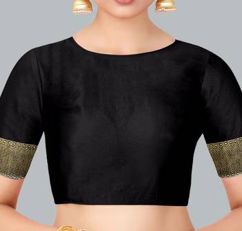 Black woven banarasi silk saree with blouse 4
