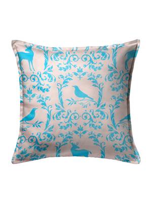 Taupe & Blue Set of 5 Striped Square Cushion Covers 2