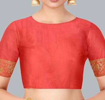 Yellow woven banarasi silk saree with blouse 4