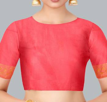 Aqua blue woven banarasi silk saree with blouse 3