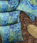 Blue Set of 5 Abstract Square Cushion Covers