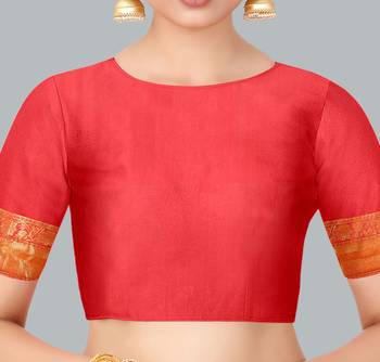 Beige woven banarasi silk saree with blouse 3