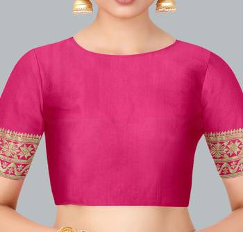 Green woven banarasi silk saree with blouse 3