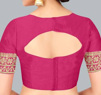 Green woven banarasi silk saree with blouse 4